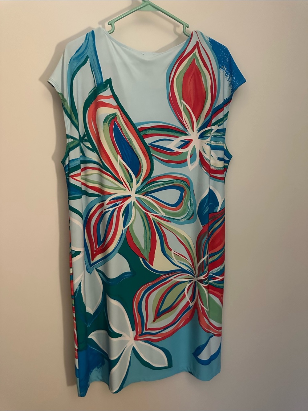 Chico's Aqua and Mint Geometric Print Top